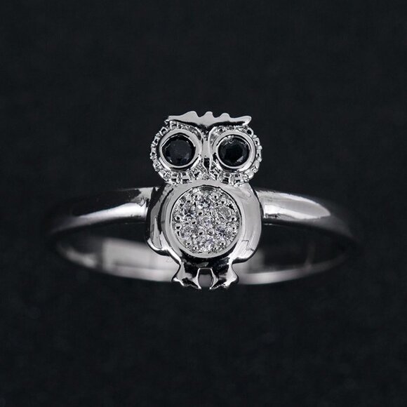 925 Silver Plated 3A CZ Cute Ring for Men Women, FB16FA1042 - Picture 1 of 6